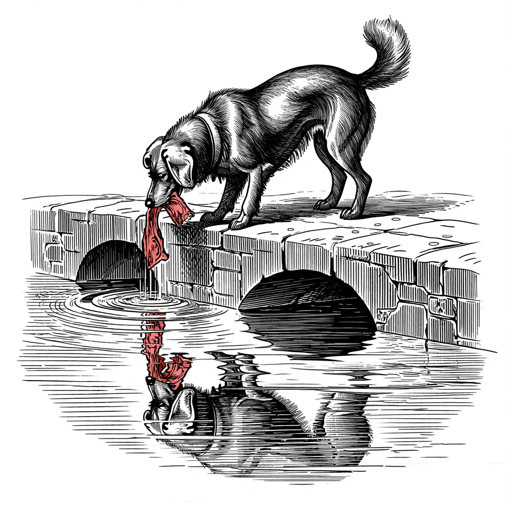 Illustration de Le Chien et son Ombre