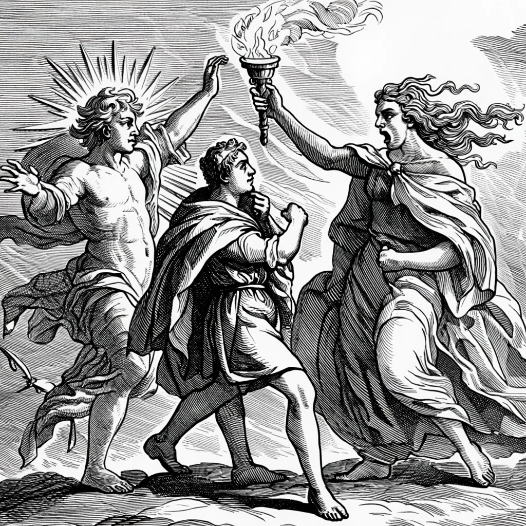 Illustration de Le Soleil et le Vent