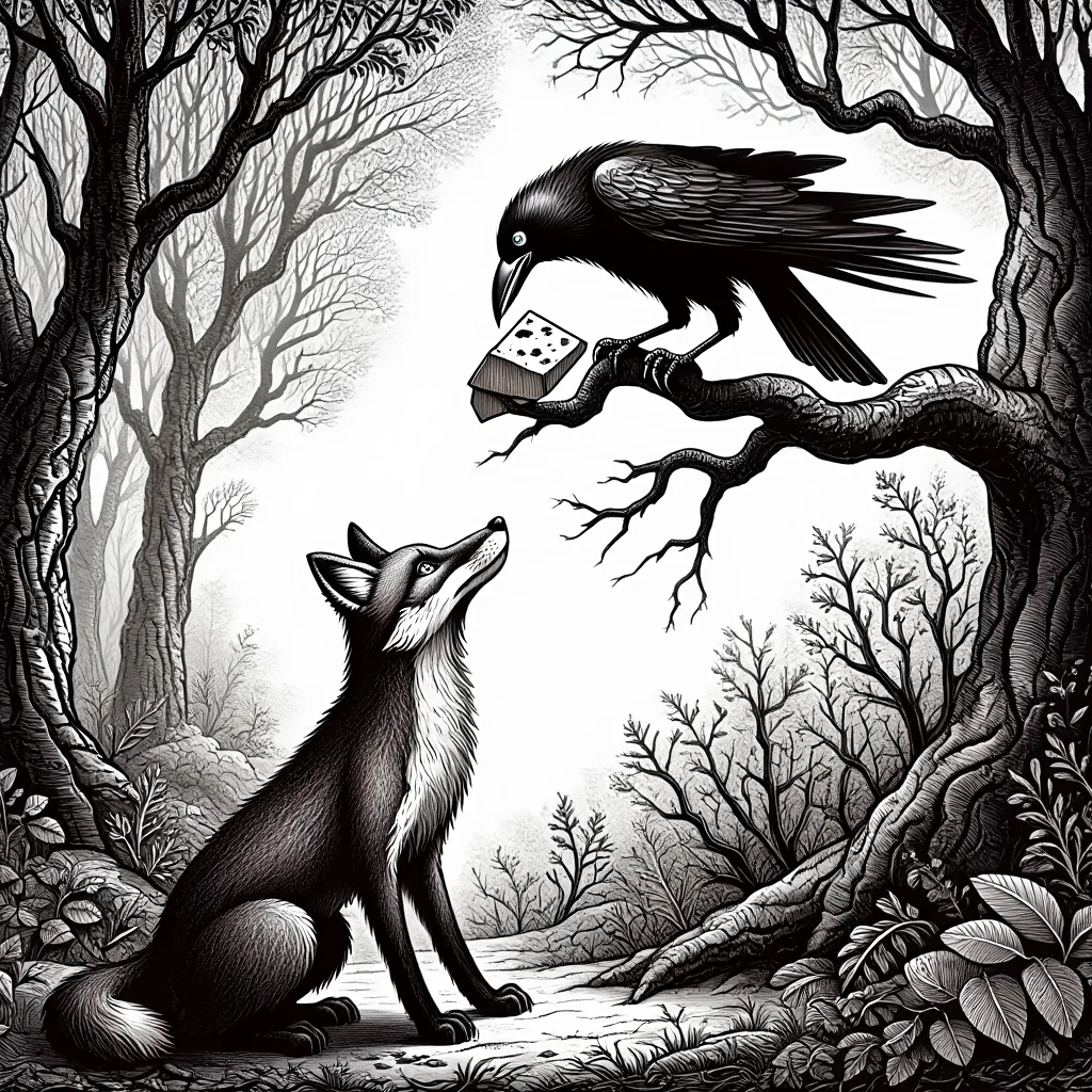 Illustration de Le Corbeau et le Renard