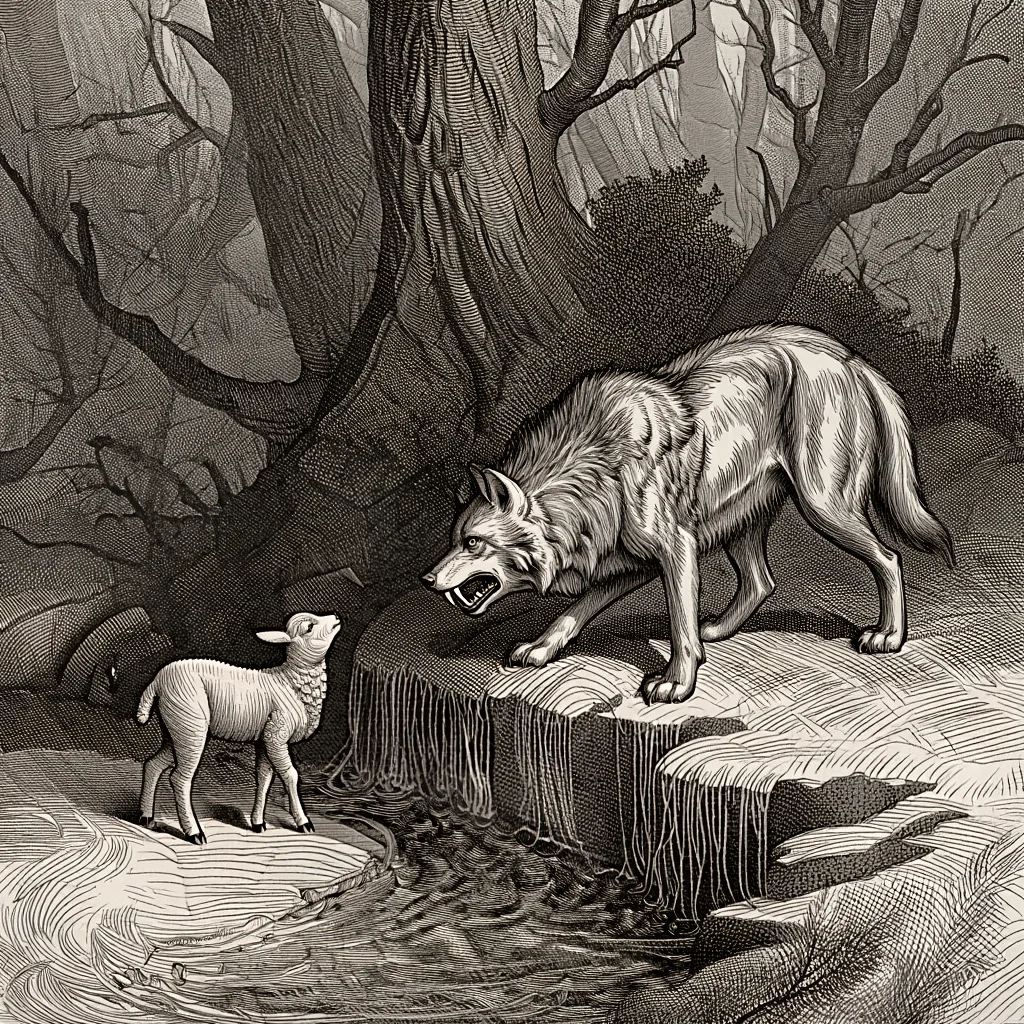 Illustration de Le Loup et l’Agneau
