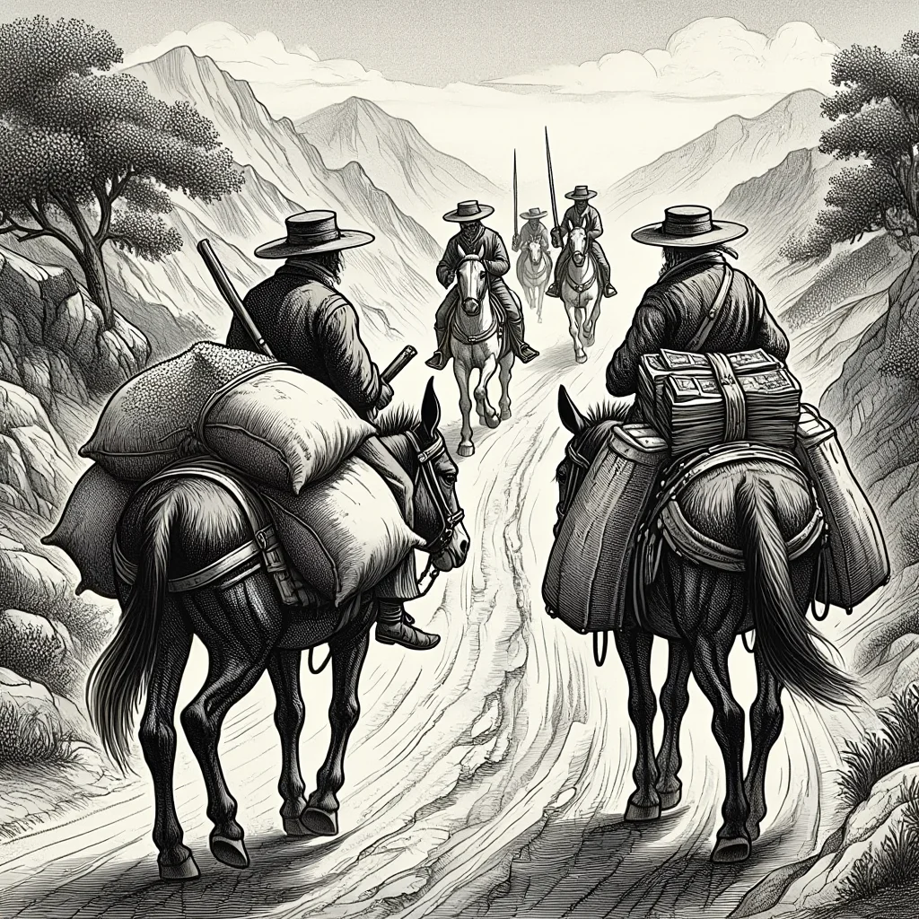 Illustration de Les deux Mulets